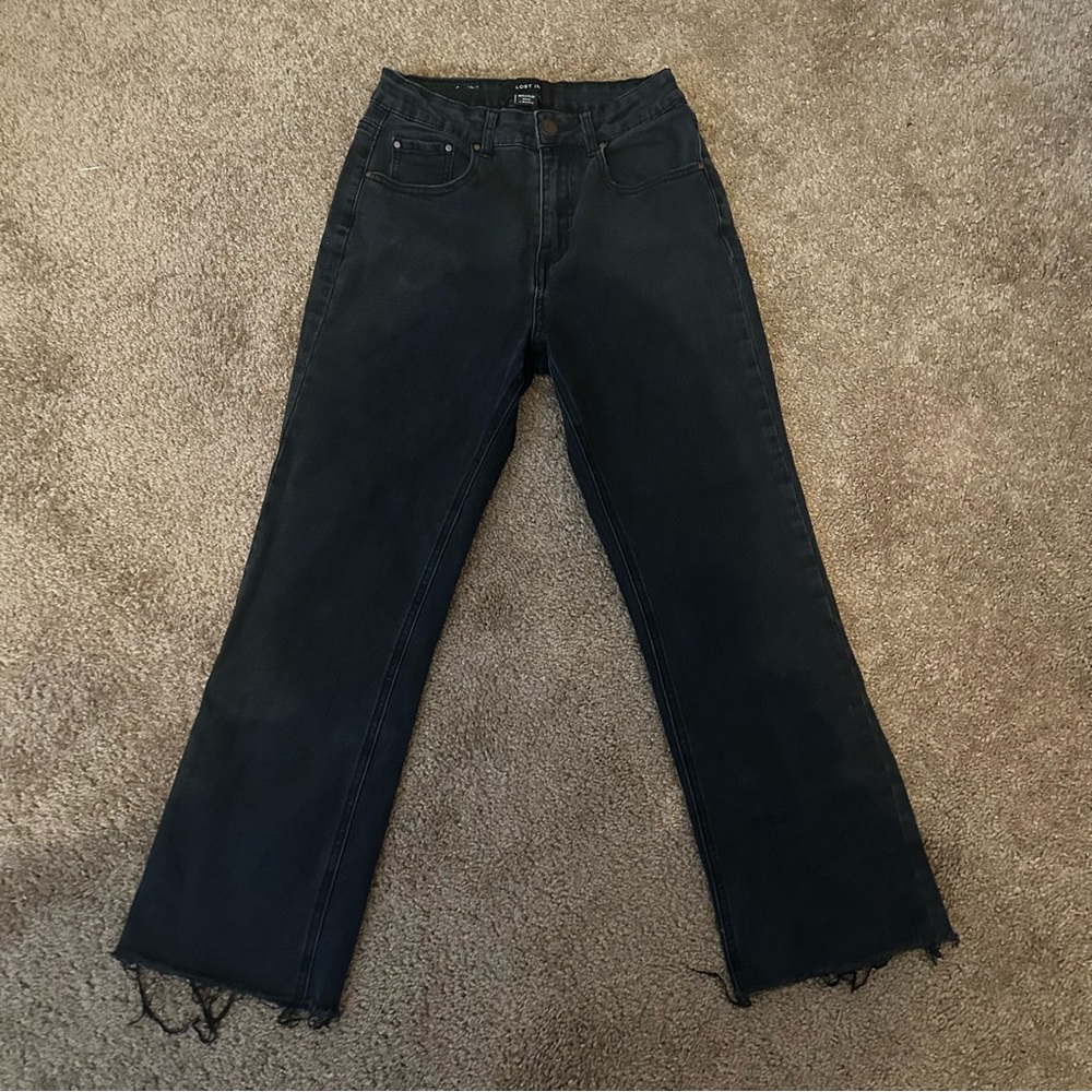 Lost Ink Black Cropped Jeans size 6 w25 to fit L32